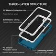 thumbnail image 2 of I-HONVA For Samsung Galaxy S21 Case,3-Layer Military Grade Drop Protection Anti-Slip Rugged Shockproof Dustproof Protection 6.2 inch Phone Case,Turquoise White, 2 of 7