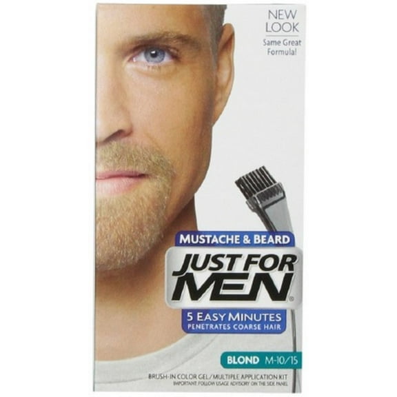 JUST FOR MEN Brush-In Color Gel for Mustache & Beard, Blond M-10/15 1 Each (Pack of 4)