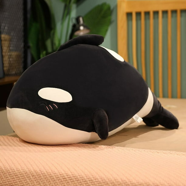 Juguete de peluche de ballena gorda de 40/60/80cm, bonitos animales de peluche, muñeco de pescado de tiburón negro y azul, almohada suave para dormir para bebés, regalo para niñas zhangyuxiang LED