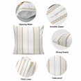 thumbnail image 6 of Throw Pillow Covers, Beige Vertical Stripes 16x16 Pillow Covers for Couch/Sofa/Bed, Geometric Farmhouse Striped Decorative Square Linen Cushion Pillowcase for Home Decor, 6 of 9