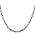 thumbnail image 2 of Auriga Fine Jewelry 925 Sterling Silver Rhodium-plated 4.75 mm Diamond-cut Rope Chain Necklace for Men 24", 2 of 6