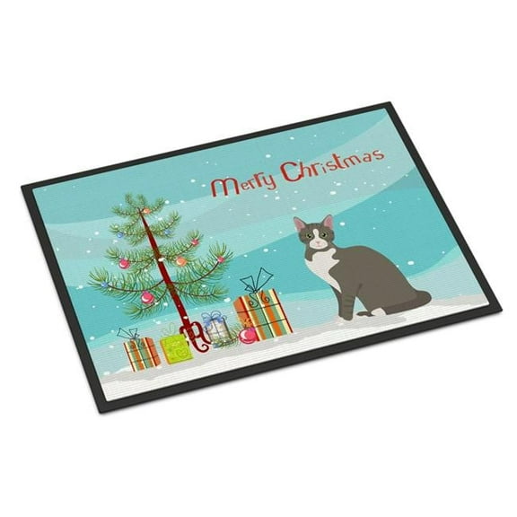 Brazilian Shorthair Cat Merry Christmas Door Mat