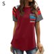 thumbnail image 5 of Qarigey Top con dobladillo en la parte delantera a rayas para mujer Prendas para la parte del cuerpo Rojo S, 5 of 6