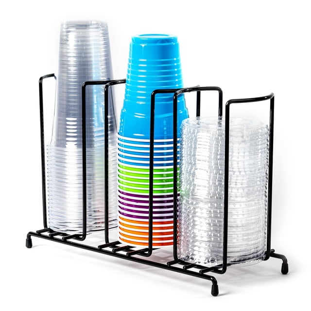 Organizador de vasos y tapas Inevibe de metal con 3 compartimentos