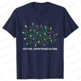 thumbnail image 1 of Estoy bien, todo está bien, ropa de mujer, luces navideñas, moda informal, ropa femenina, camisetas de manga corta, camisetas para mujer, 1 of 5