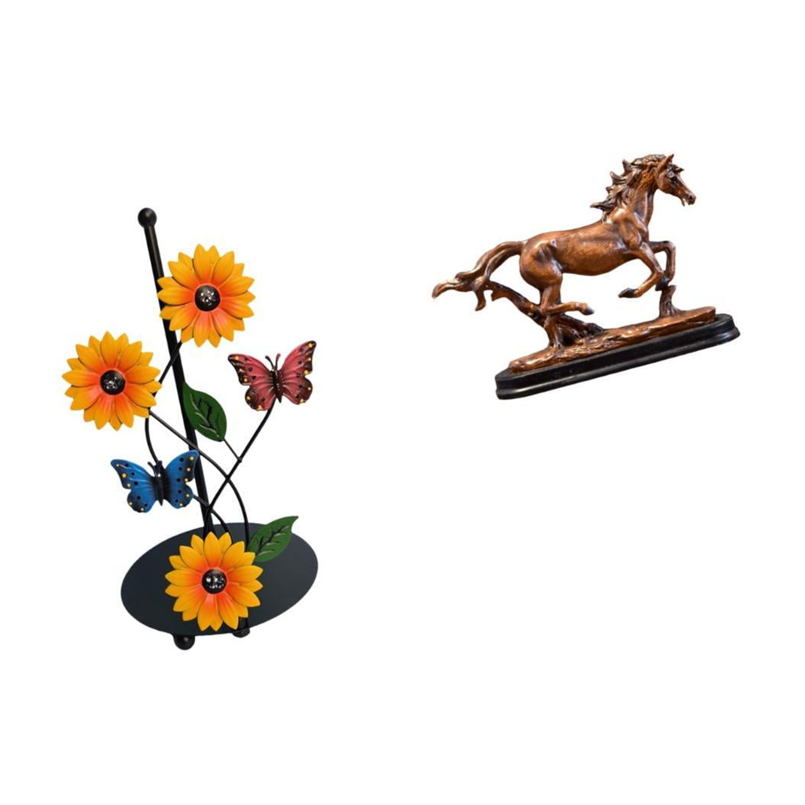 Fiocias Sculpture Paper Towel Holder Horse Figurine Artwork Collectible Art Ornament Vertical Tissue Rack for Desk Decoration Bookcase Living Room Home Decor