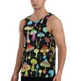 thumbnail image 2 of Easygdp Bright Mushrooms Men's Tank Top, Sleeveless Muscle T Shirts, Breathable, Quick-Dry, Loose for Gym, Running, Fitness - Large, 2 of 9