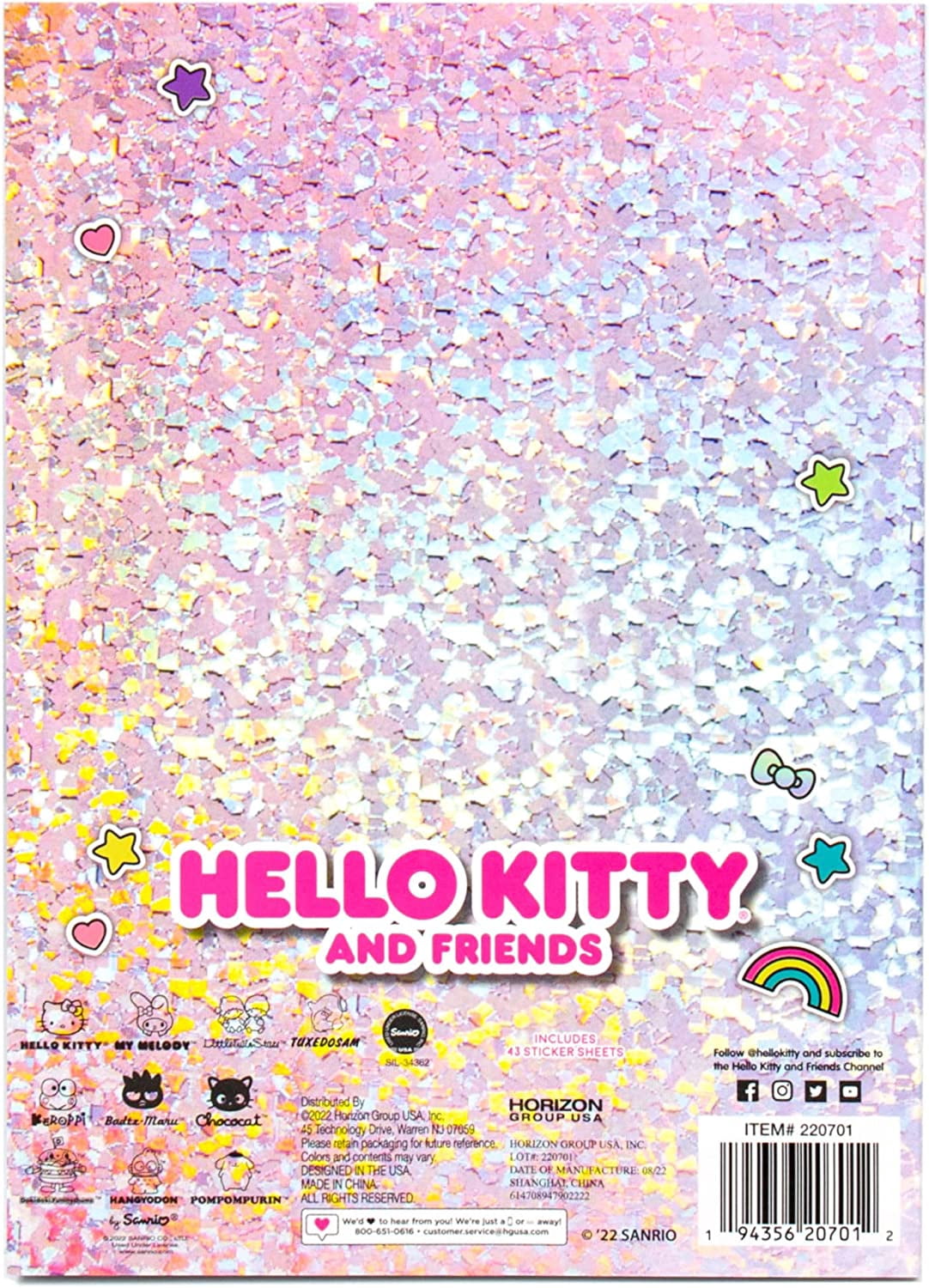 Sanrio Hello Kitty and Friends 1500+ Super Cute Kawaii Stickers, Hello Kitty Chococat My Melody Keroppi Badtz-Maru Pompompurin, Cute Gifts for Kids Teens Girls Adults