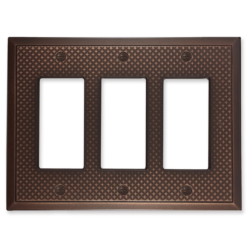 Questech Décor Triple Rocker Wall Plate, Pyramid Light Switch Cover