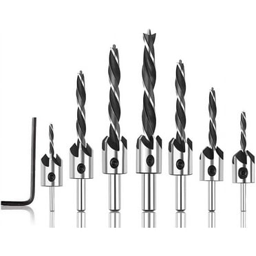 High-Performance Countersink Drill Bit Set, Tapered Drill Bits M2 HSS, Quick Change Hex Shank for Seamless Drilling, 7Pcs (3-10mm)