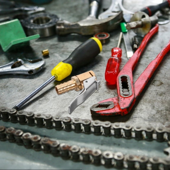 MERRYHAPY Golden Tire Air Chuck with Locking Clip, Quick Connect for Car Tire Inflator and Air Compressor Accessories