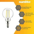 thumbnail image 3 of Sunlite LED G16.5 Filament Style Globe Light Bulb, 2.5 Watts (25W Equivalent), Candelabra E12 Base, Dimmable, Clear, UL Listed, 5000K Super White, 6-Pack, 3 of 4