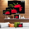thumbnail image 3 of Hibiscus Rouge Vif sur Noir - Grande Impression sur Toile Florale, 3 of 4