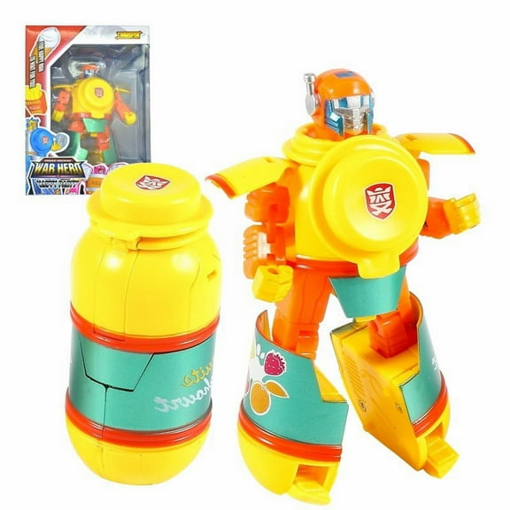 SSNTSY Transforming Robot Toys, DIY Food Deformable Robot Toys Transformer in 4 Types(French fries, yogurt, cake, hamburger), Multicolor Transforming Robot for Early Educational Brain