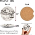 thumbnail image 3 of Coolnut Horse and Barn Car Coasters 2 Pack Drinks Absorbent Ceramic Stone Car Coasters with Fingertip Grip Car Cup Holder Coasters Home Decor Gifts, 3 of 6