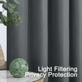 thumbnail image 3 of SHILIU-Window Curtains for Living Room, Linen Fabric Window Drapes, Light Filtering Semi Sheer Curtains, 56 x 90 Inch, Charcoal, 3 of 4