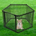 thumbnail image 4 of 5 Panel Baby Playard Gates, Baby Playpen Heavy Duty Metal Gate Pet Fence Safe Barrier, Removable and Adjustable, 4 of 6