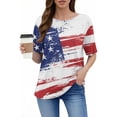 thumbnail image 6 of MEICHEN Womens Graphic Tees 4Th of July Round Neck American Flag Short Sleeve Independence Summer Shirt Summer 250th Anniversary Tops, 6 of 6
