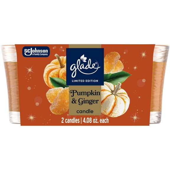 Glade® Candle Jar, Pumpkin & Ginger, 4.08oz., 2 Count