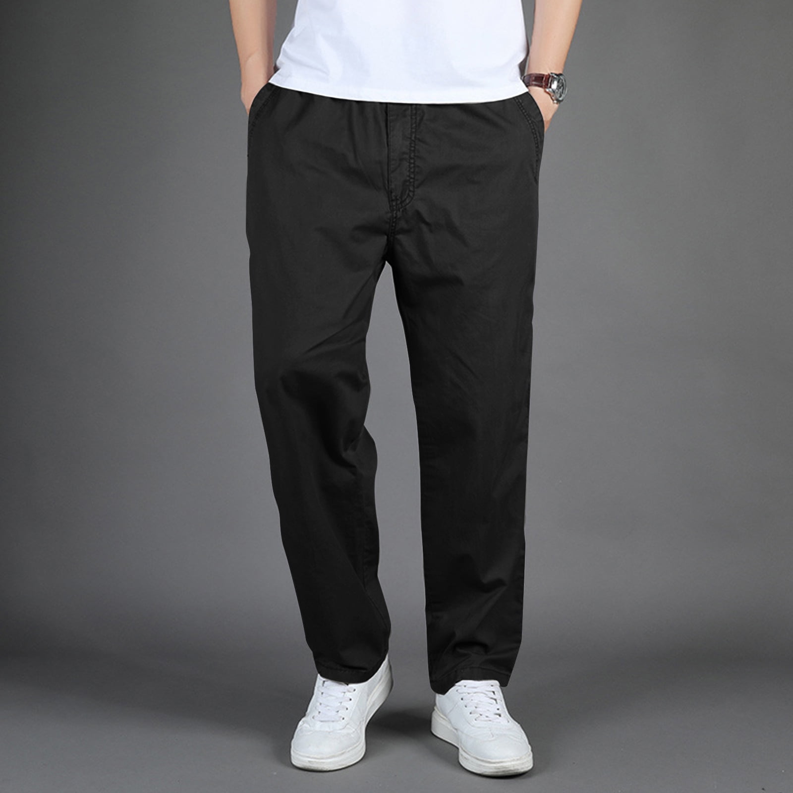MRULIC jeans for men Mens Fashion Casual Loose Cotton Plus Size Pocket ...