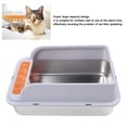 thumbnail image 3 of Bandeja De Metal Abierta, Caja De Para Gatos De Gran Capacidad Con Lados Altos Que Previenen Derrames Caja De De Metal Para Gatos Gatitos Conejos, 3 of 7