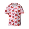 thumbnail image 3 of Goofa Hand Drawn Strawberry Printed Men's Casual Short-sleeved Shirt,Lightweight Breathable Button-down,Summer Casual men's top,Versatile Fashion shirt-Large, 3 of 7