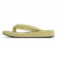 thumbnail image 2 of FSJ Women Split Square Toe Flip Flops Soft Insole Flats Slip on Slippers Summer Beach Indoor Flatform Sandals Size 14 Khaki, 2 of 5