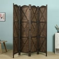 thumbnail image 5 of Milton Greens Stars Inc 4-Panel Wood Arch Room Divider in Antique Brown, 5 of 5