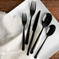thumbnail image 2 of Disposable Black Flatware Set 5-in-1 - Elegant, Durable, and Lightweight Cutlery for Parties, Weddings, and Special Occasions - Catering Supplies, Hassle-Free Cleanup (80), 2 of 3
