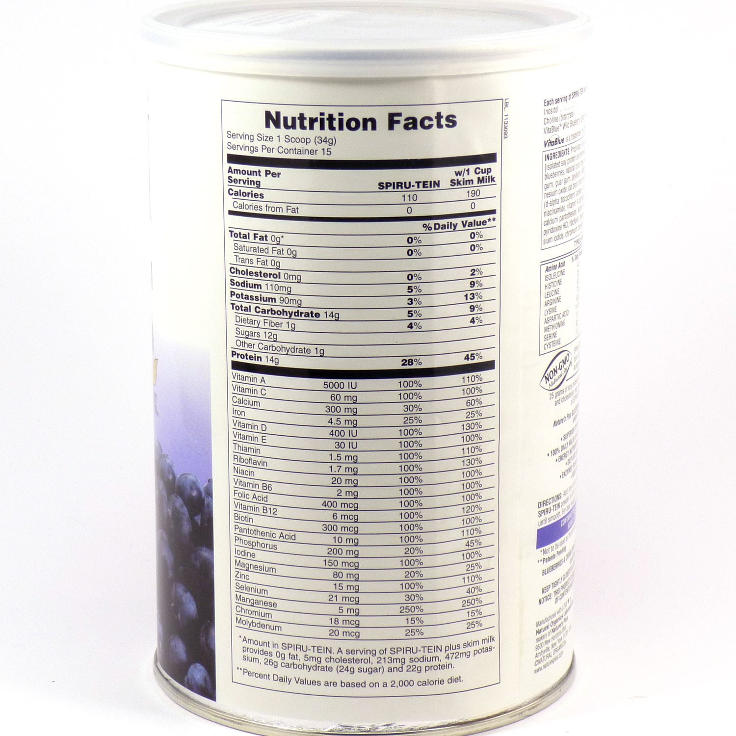 Spiru-Tein Blueberry By Nature's Plus - 1 Pound