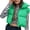 Green, variant on Women Y2K Winter Crop Puffer Vest Warm Lightweight Sleeveless Down Jacket Full-Zip Stand Collar Padded Gilet