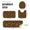 thumbnail image 3 of Brown and Orange Leopard Print Bathroom Rug Set 4 Piece,Includes Contour,Lid Cover,Bath Mat,Non-Slip Extra Soft Absorbent Washable, 3 of 5