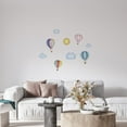 thumbnail image 2 of Home Living Room Nursery Art Hot Air Balloons Multicolored Decor Sunny Sky Clouds Design Vinyl Adhesive Wall Decal Sticker - 19" x 28" Kids Bedroom Removable Gas Balloons Zeppelins Wall Decoration, 2 of 5