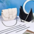 thumbnail image 5 of 6pcs 3 Sizes Bag Strap Chains 8/16/24Inch 21/40/60cm Purse Extender Bag Extender Chains Purse Chains Aluminum Curb Link Chains with Alloy Swivel Clasps Silver, 5 of 8