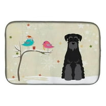 Caroline's Treasures Christmas Presents between Friends Standard Schnauzer Black Dish Drying Mat