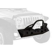Fab Fours JK07-B1854-1 Front Hardcore Stubby Winch Bumper With Grill Guard For 2007-10 Jeep Wrangler JK