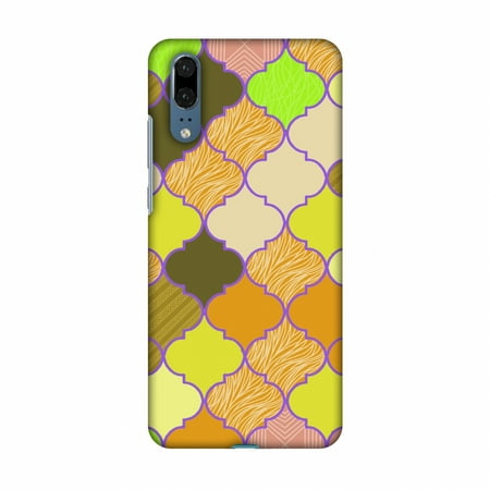 Chocolate Designer Prints Huawei P20 Case - Stained glass- Chocolate orange, Hard Plastic Back Cover, Slim Profile Cute Printed Designer Snap on Case with Screen Cleaning Kit ()