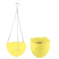 thumbnail image 1 of Unique Bargains 6pcs Yellow Plastic Hanging Flower Pot with Home Garden Decor, 1 of 6