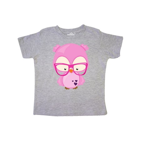 

Inktastic Valentine s Day Owl Pink Owl Glasses Hearts Gift Toddler Boy or Toddler Girl T-Shirt