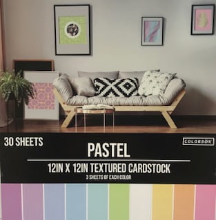 Colorbok Multicolor Textured Cardstock Pad 12'X12' 30/Pkg-Pastel