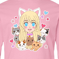 thumbnail image 4 of Inktastic Neko Anime Girl with Kittens Long Sleeve Youth T-Shirt, 4 of 5