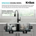 thumbnail image 5 of KRAUS Premier 32” Undermount 50/50 Double Bowl 18-Gauge Stainless Steel Kitchen Sink, 5 of 8