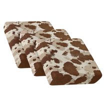 TSOVTHRID Brown Cow Pattern Soft Couch Cover for 3 Cushion Sofa Stretch Washable Pet Couch Seat Covers Non Slip Cushion Covers for Couches Sofas with Elastic Band, 24x24 Inch
