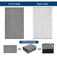 thumbnail image 6 of HIWEAVER Gray/White 5' x 8' Outdoor Rug PP Plastic Straw Woven Waterproof Patio Rug with Striped Pattern Portable Outside Carpet for Balcony Deck Picnic Garden Decor, 6 of 6