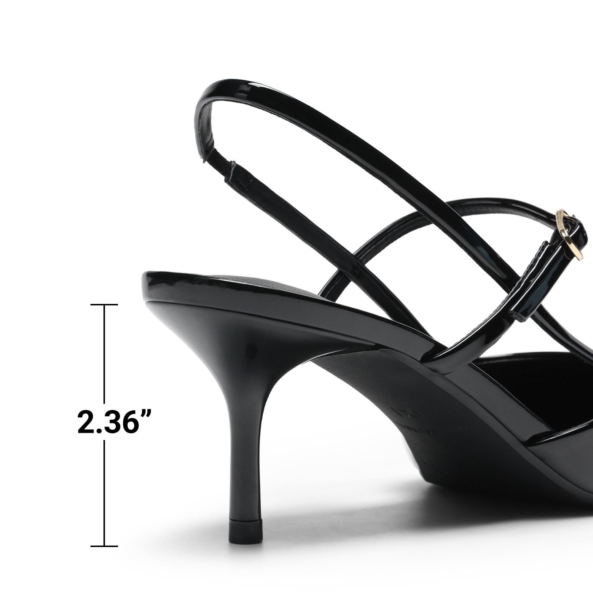 DREAM PAIRS Women's Mary Jane Slingback Kitten Heels 2.36" Kitten Heel, Closed Pointed Toe, Mary Jane Slingbacks, 4mm High-resilience Insole