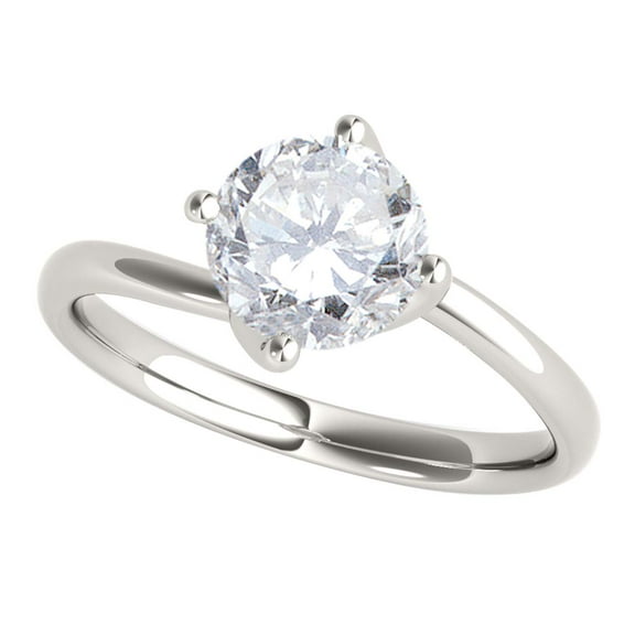 Mauli Jewels Red Diamond Engagement Ring For Women 1.0 Carat Round Natural Red Diamond Solitaire Ring For Womens In 14K Solid Rose White Yellow Gold