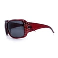 thumbnail image 5 of SA106 Polarized Lens Oversize Rhinestone Bling Iced Out Womens Sunglasses [Burgundy], 5 of 7