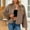 Khaki, variant on Women's Faux Fur Jacket Winter Warm Short Coat Faux Shearling Outerwear with Round Neck for Casual Daily Wear
