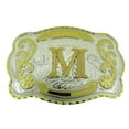 thumbnail image 1 of Initial M Belt Buckle Multiple Style Texas US Rodeo Western Letter M Alphabet M, 1 of 2