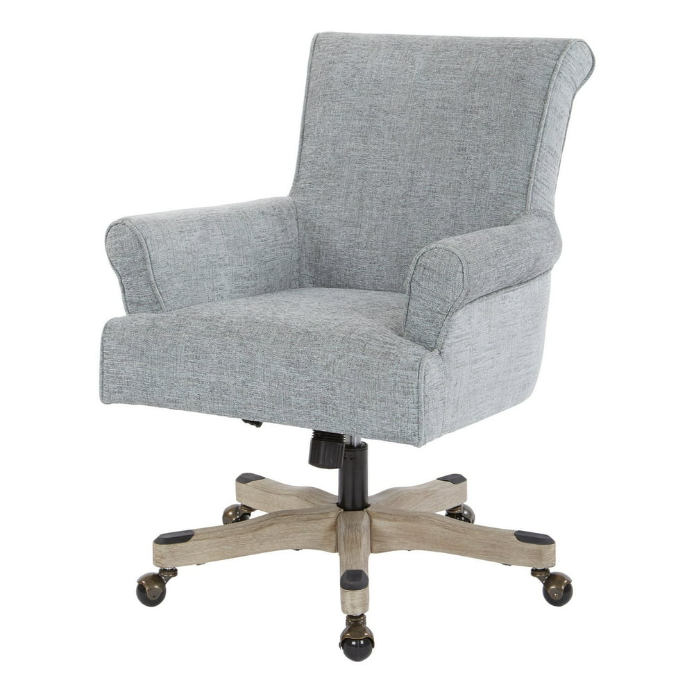 Megan Office Chair in Mist Fabric with Grey Wash Wood - Walmart.com ...